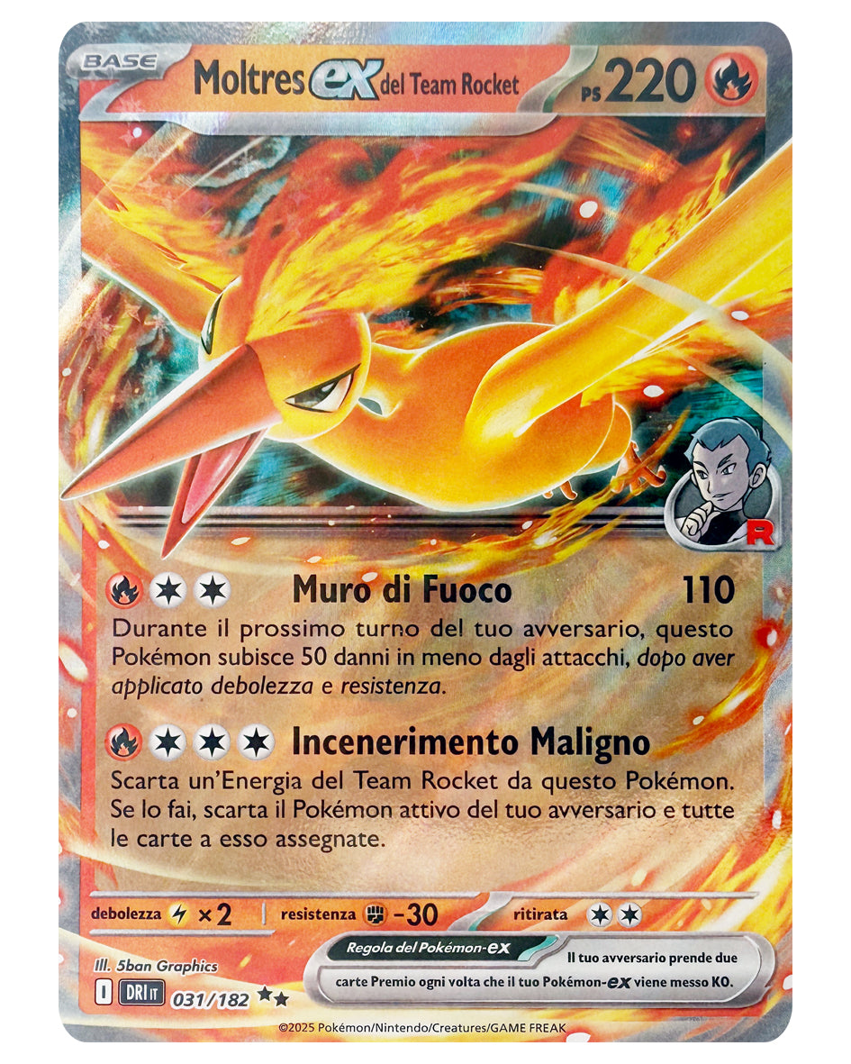 031-182 DRI Moltres ex del Team Rocket - ITALY