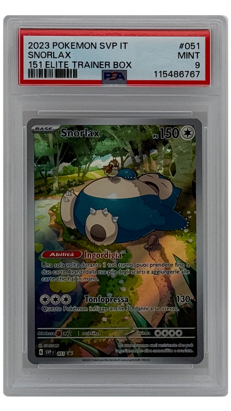 SVP-051 Snorlax - SN [115486767] - ITALY - PSA9
