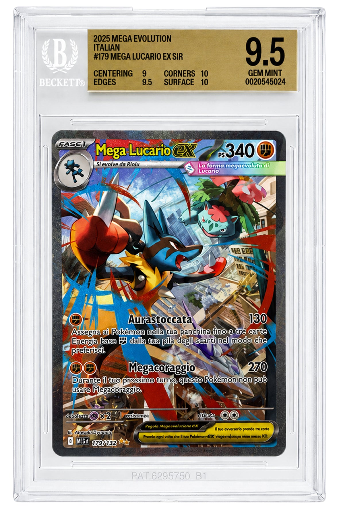 179-132 Mega Lucario ex - SN [0020545024] - ITALIAN - BGS 9.5