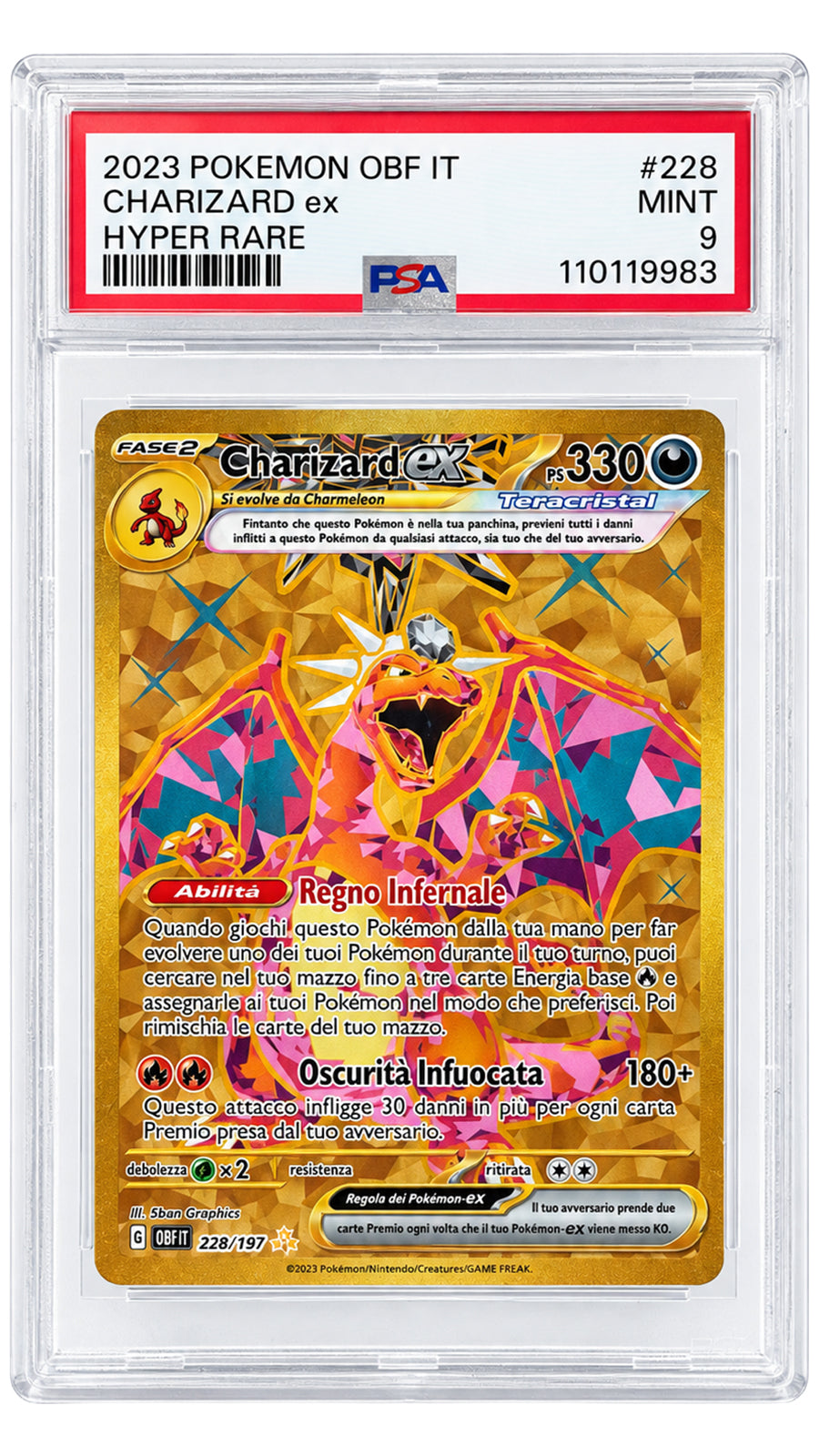 228-197 OBF Charizard ex SN [110119983] - ITALIAN - PSA9