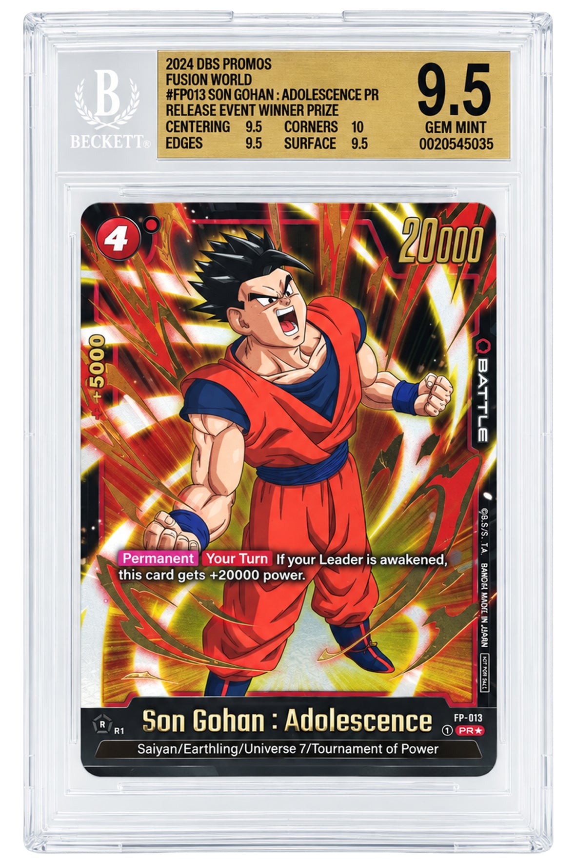 FP-034 Son Gohan - SN [0020545035] - ENGLISH - BGS 9.5