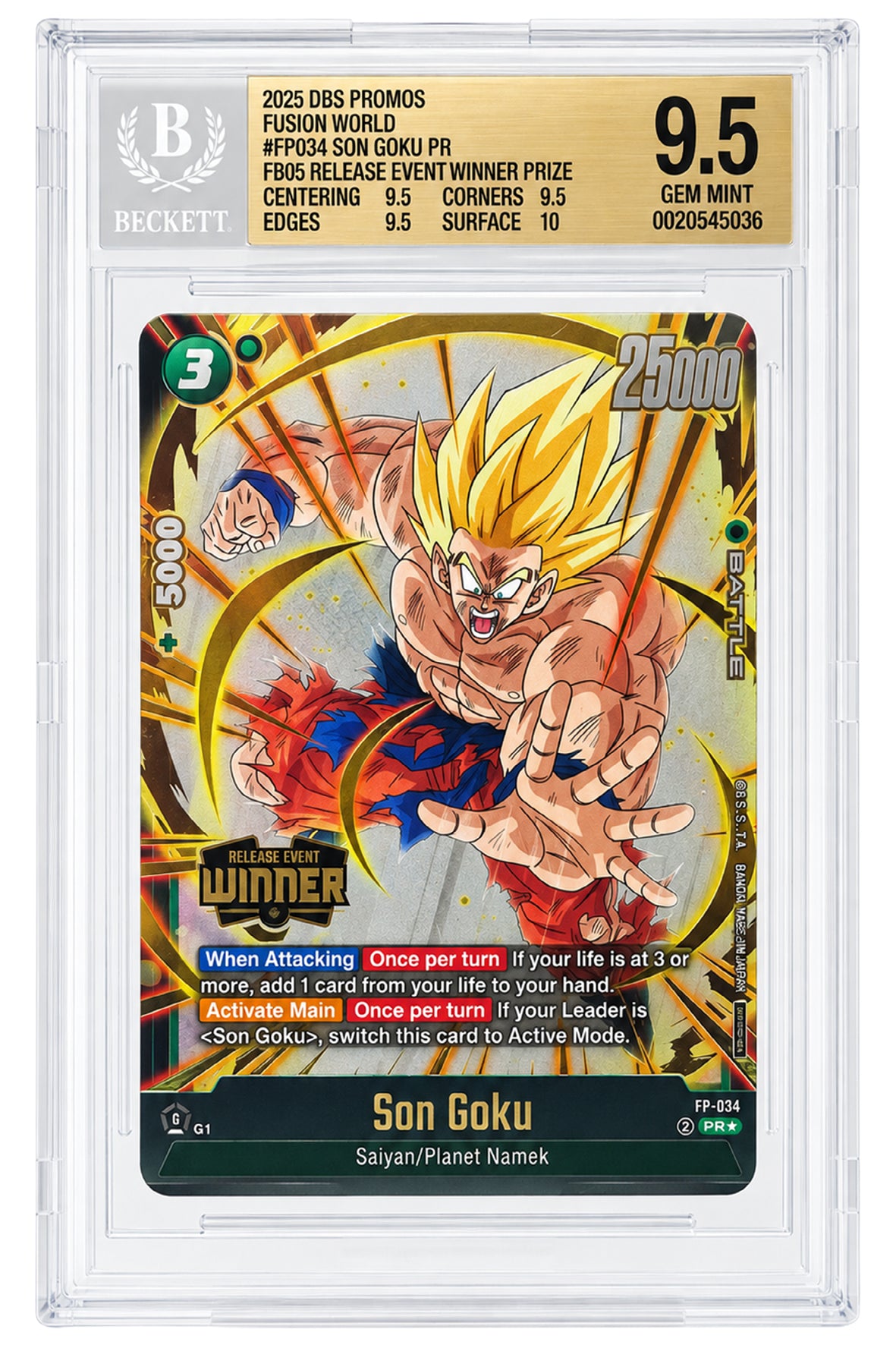 FP-034 Son Goku - SN [0020545036] - ENGLISH - BGS 9.5