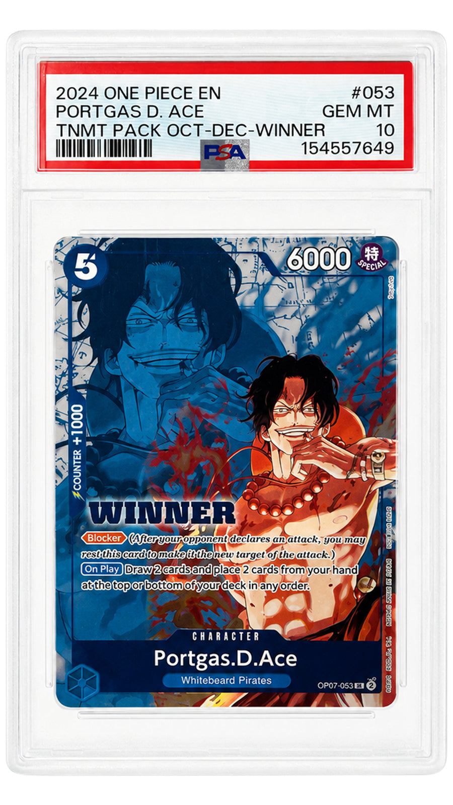 OP07-053 Portgas.D.Ace - SN [154557649] - ENGLISH - PSA 10 F