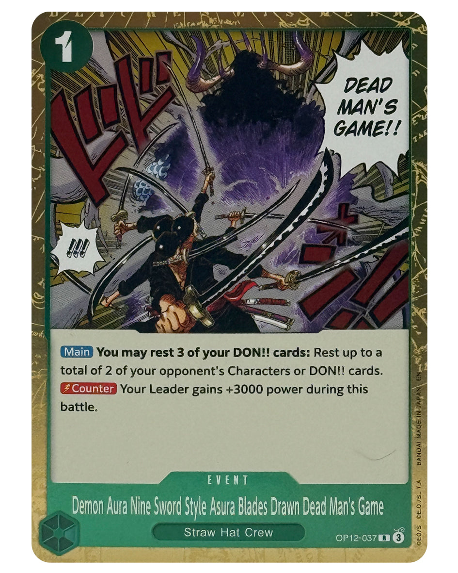 OP12-037 R Demon Aura Nine Sword Style Asura Blades Drawn Man's Game V.1 - ENGLISH