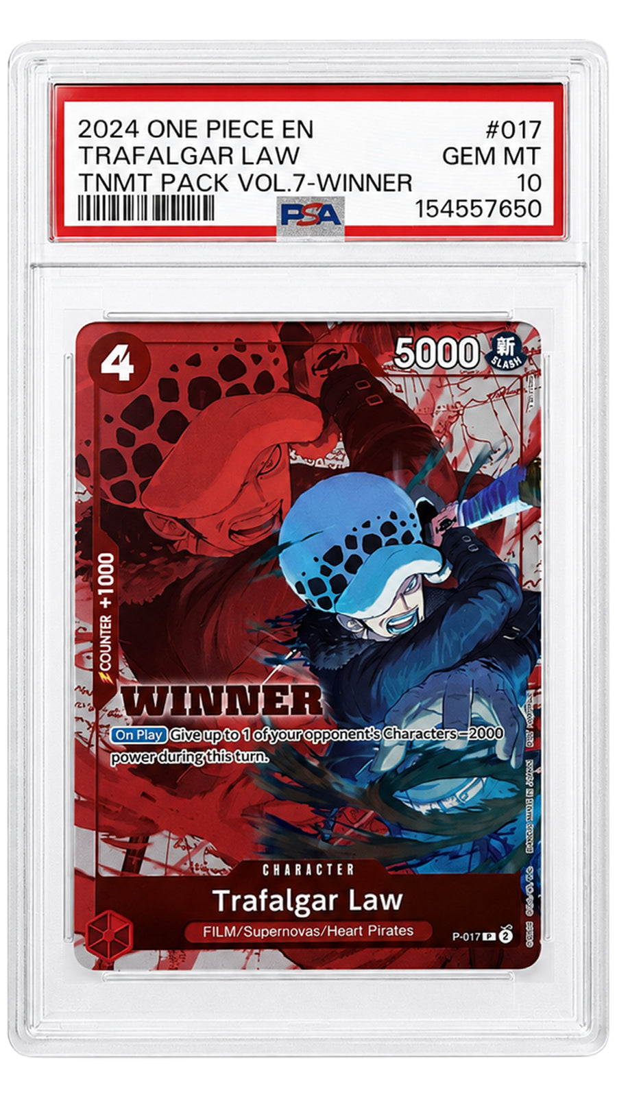 P-017 Trafalgar Law - SN [154557650] - ENGLISH - PSA 10 F