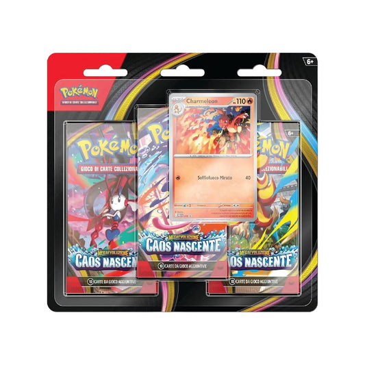 Pokémon Megaevoluzione Caos Nascente Blister da 3 Buste