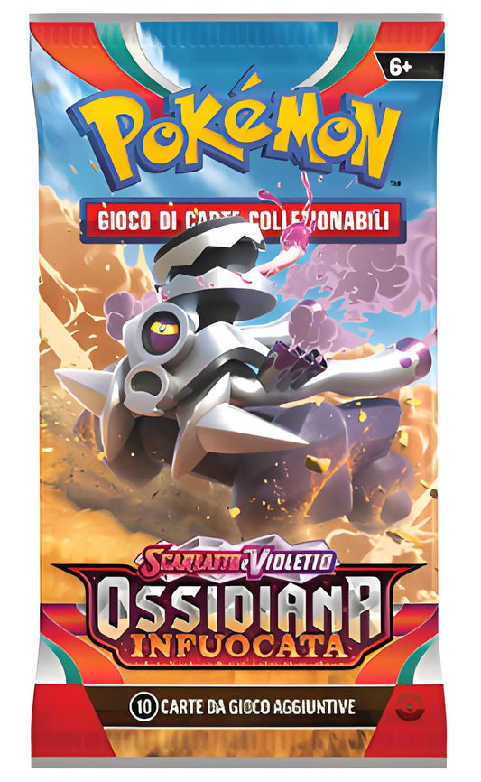 Bustine Pokémon Ossidiana Infuocata 4 Art Work - Scarlato & Violetto - ITALY