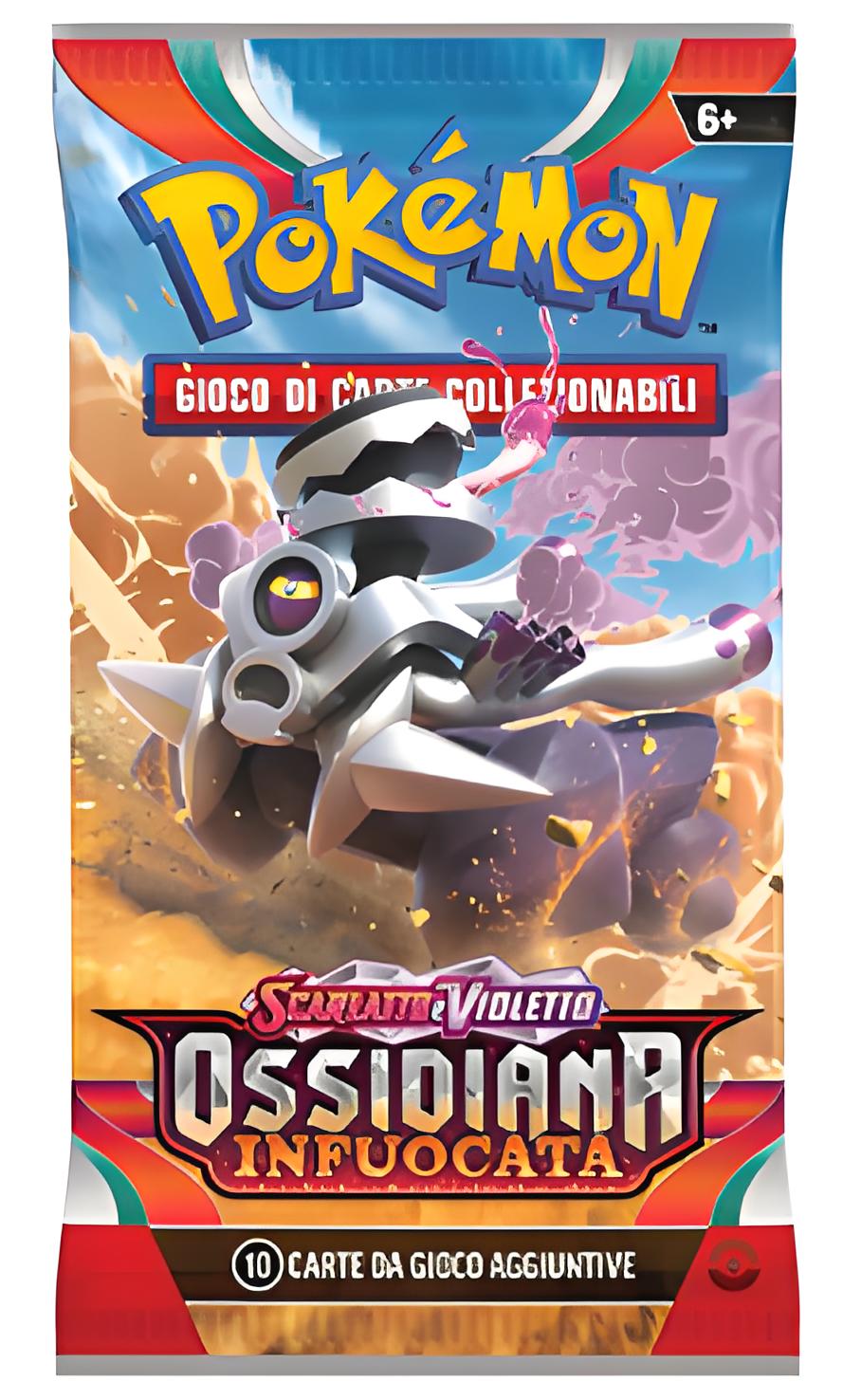 Bustine Pokémon Ossidiana Infuocata 4 Art Work - Scarlato & Violetto - ITALY