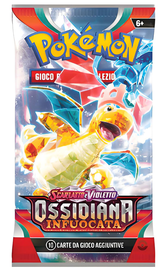 Bustine Pokémon Ossidiana Infuocata 4 Art Work - Scarlato & Violetto - ITALY