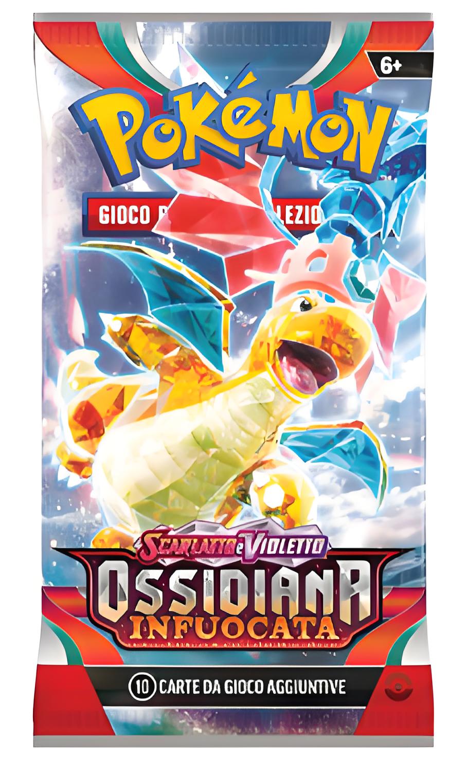 Bustine Pokémon Ossidiana Infuocata 4 Art Work - Scarlato & Violetto - ITALY