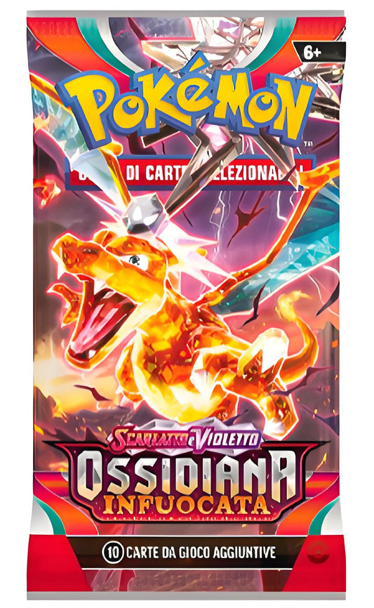 Bustine Pokémon Ossidiana Infuocata 4 Art Work - Scarlato & Violetto - ITALY