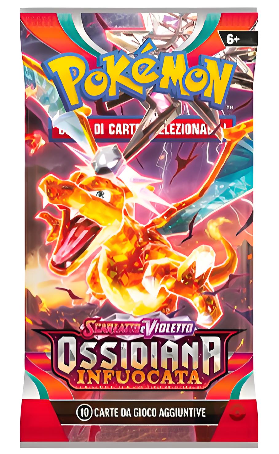 Bustine Pokémon Ossidiana Infuocata 4 Art Work - Scarlato & Violetto - ITALY